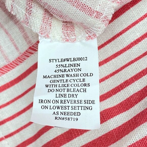 Ny Collection Striped Linen Blend Open Jacket 2x - Picture 12 of 12